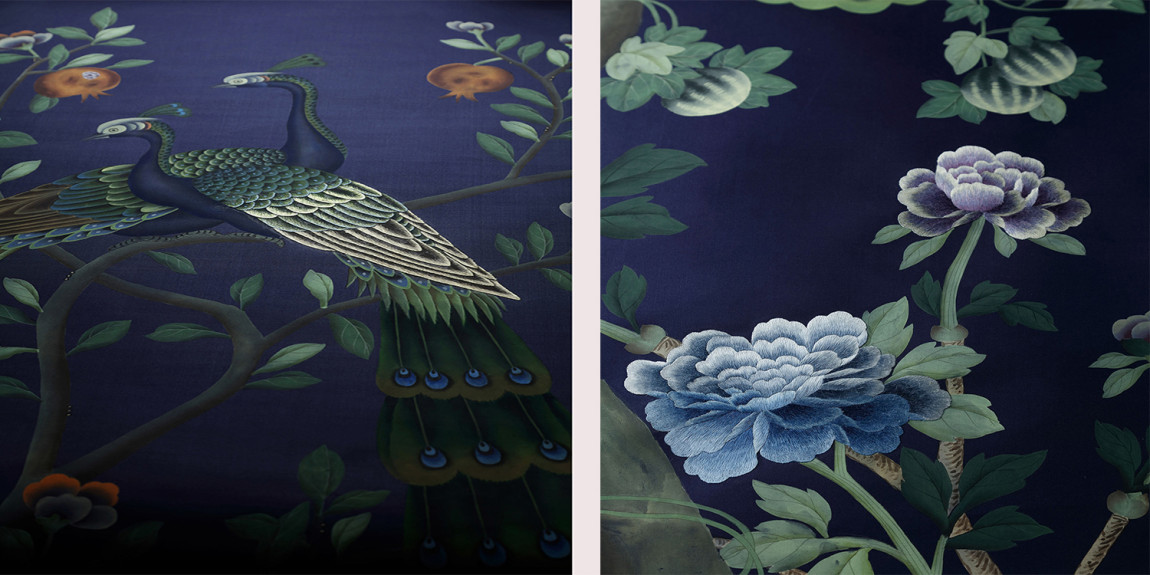 Обои ручная роспись St Laurent Empire Blue