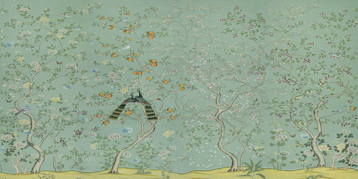 Обои ручная роспись St Laurent Sung Blue