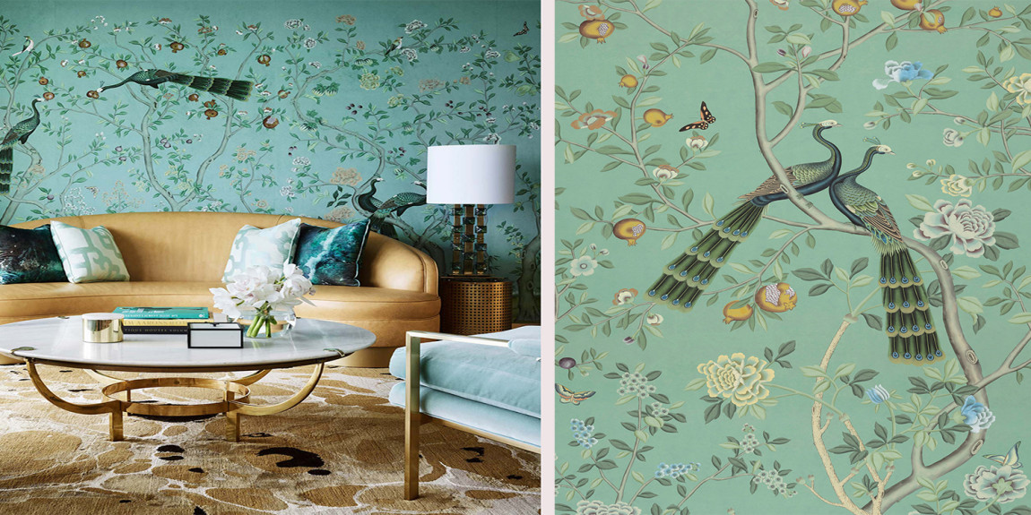 Обои ручная роспись St Laurent Sung Blue