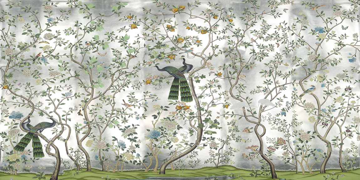 Обои ручная роспись St Laurent White Metal