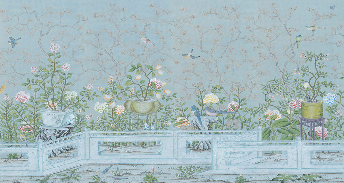 Обои ручная роспись Temple Newsam Blue