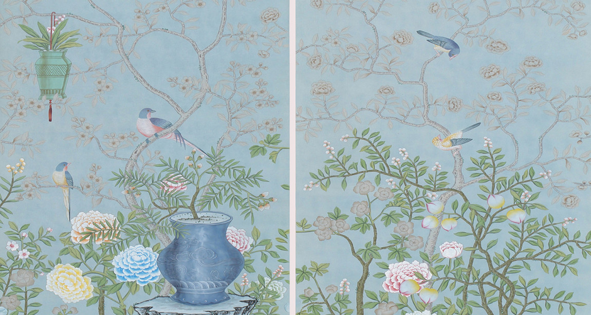 Обои ручная роспись Temple Newsam Blue