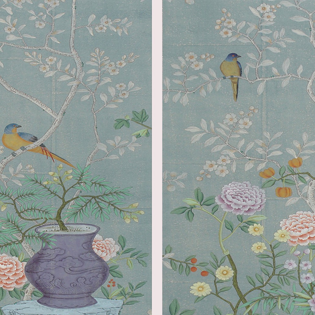 Обои ручная роспись Temple Newsam Blue Grey