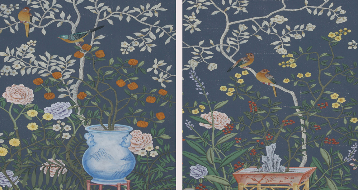 Обои ручная роспись Temple Newsam Dark Blue