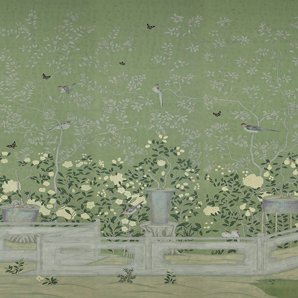 Обои ручная роспись Temple Newsam Moss Green