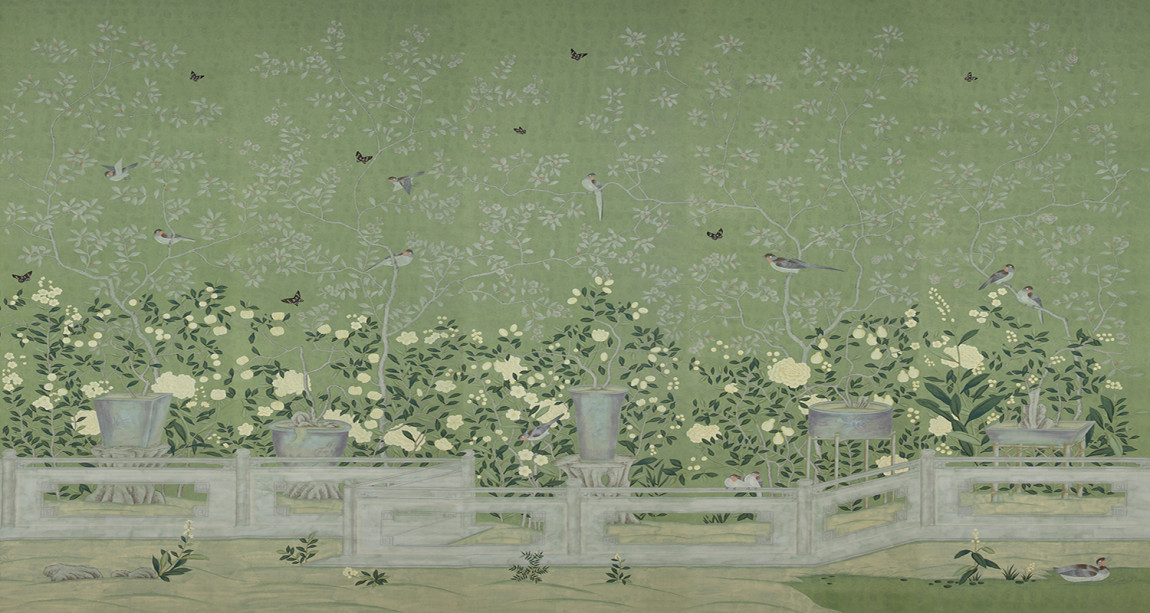 Обои ручная роспись Temple Newsam Moss Green