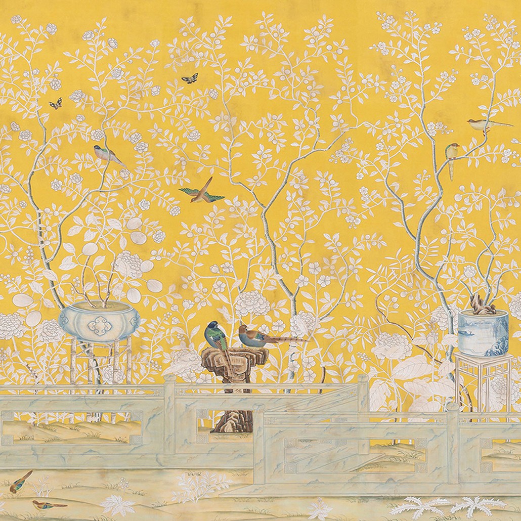 Обои ручная роспись Temple Newsam Tang Yellow