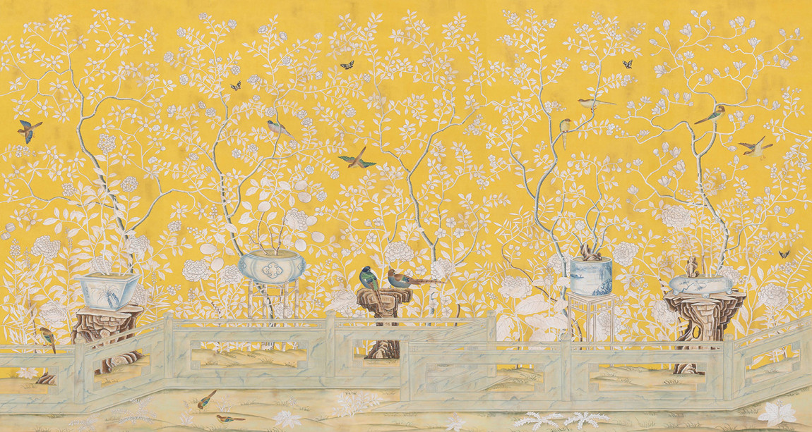 Обои ручная роспись Temple Newsam Tang Yellow