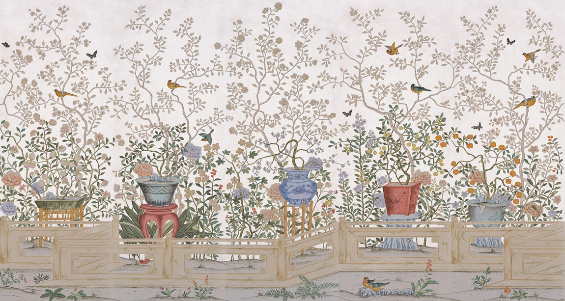 Обои ручная роспись Temple Newsam Tarnished Silver