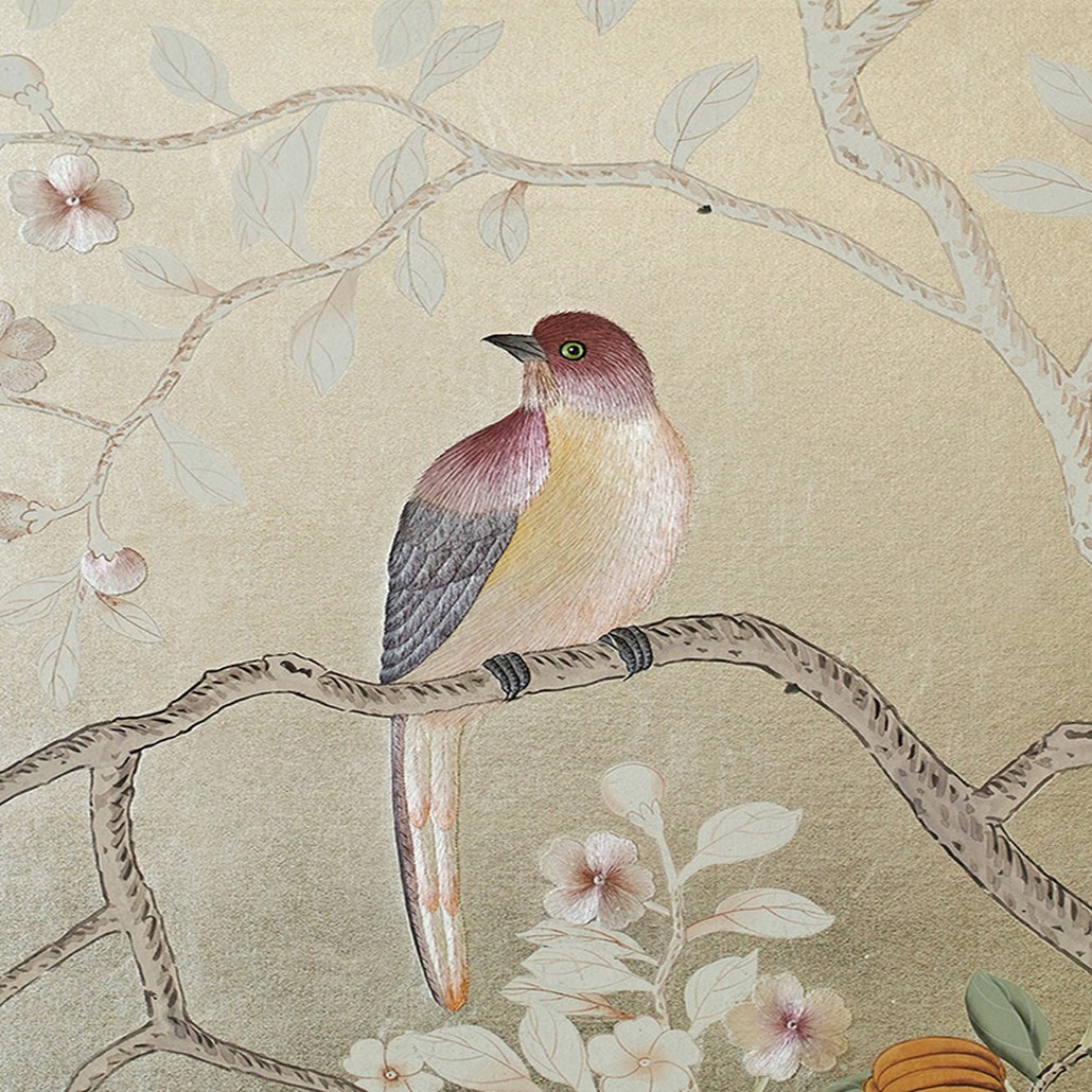 Обои ручная роспись Temple Newsam Tarnished Silver
