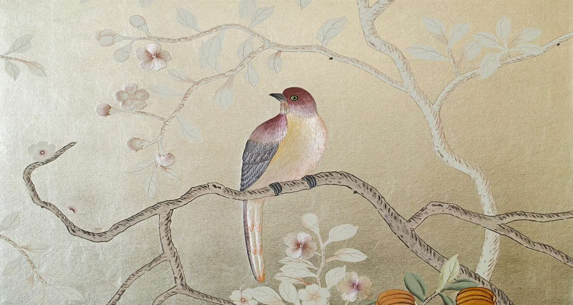 Обои ручная роспись Temple Newsam Tarnished Silver