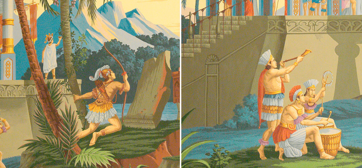 Обои ручная роспись The Incas Dufour on scenic paper