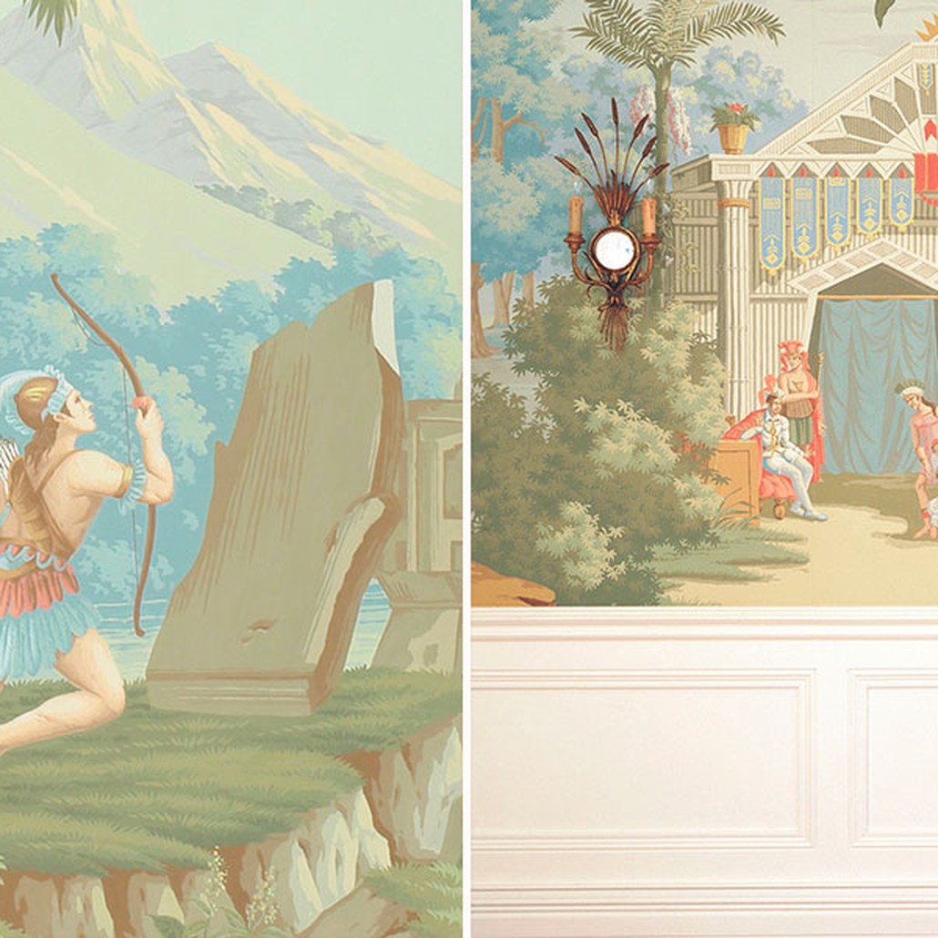 Обои ручная роспись The Incas Pastel on scenic paper