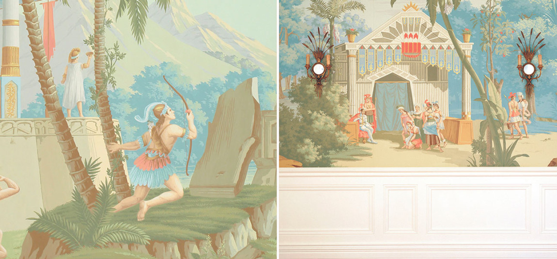 Обои ручная роспись The Incas Pastel on scenic paper