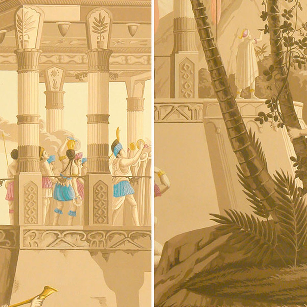 Обои ручная роспись The Incas Rose des Sables on scenic paper