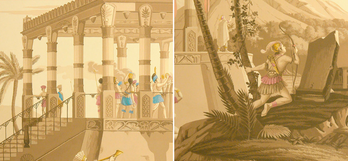 Обои ручная роспись The Incas Rose des Sables on scenic paper
