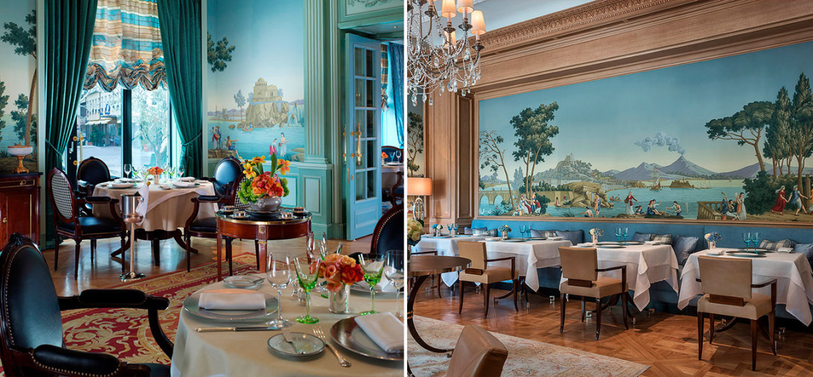 Обои ручная роспись Views of Italy Azure on scenic paper