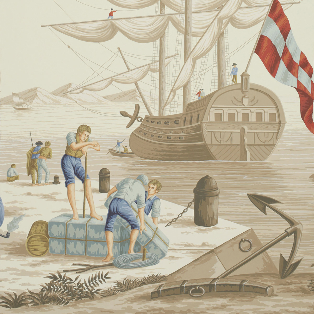 Обои ручная роспись Views of Italy Azure on Sepia