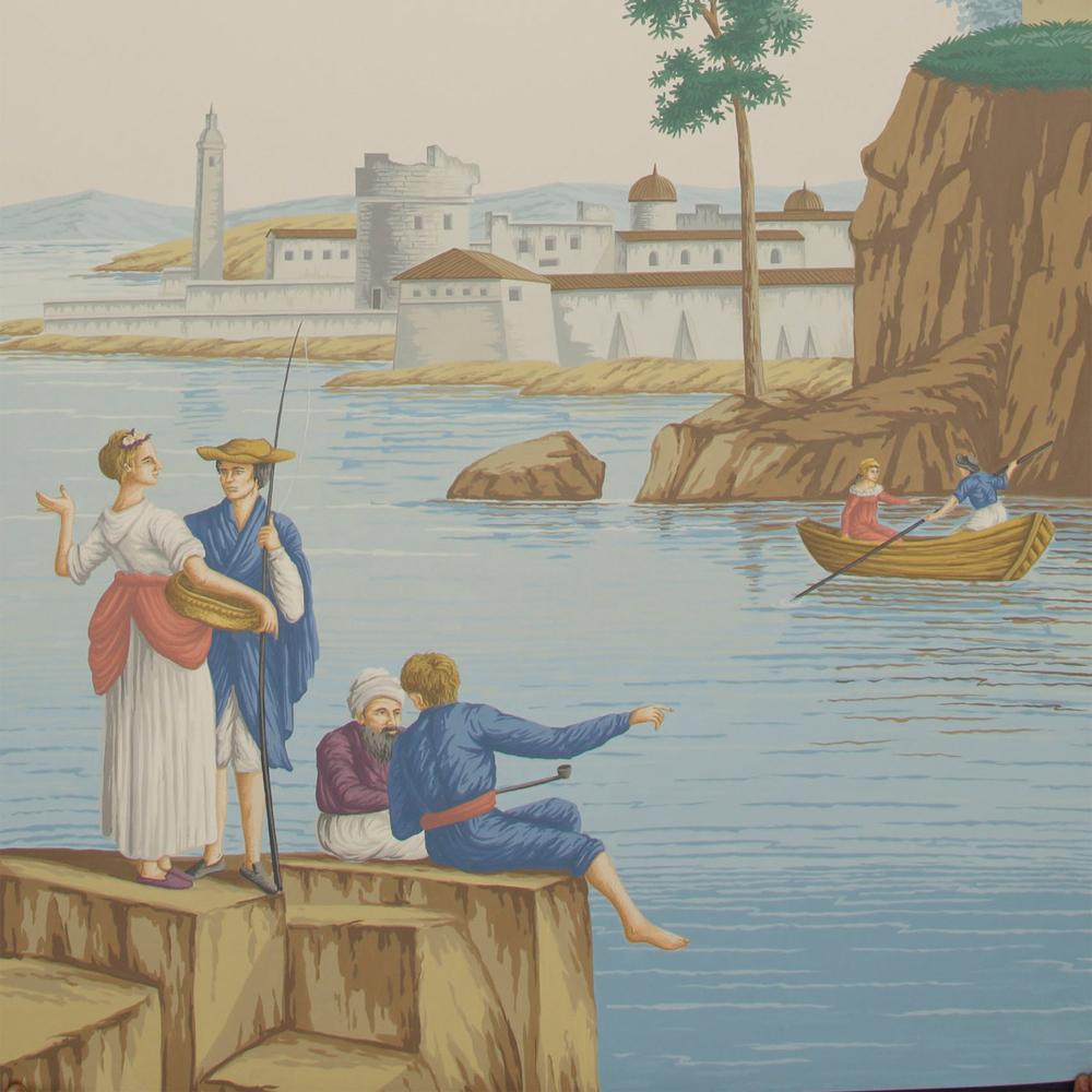 Обои ручная роспись Views of Italy Olive