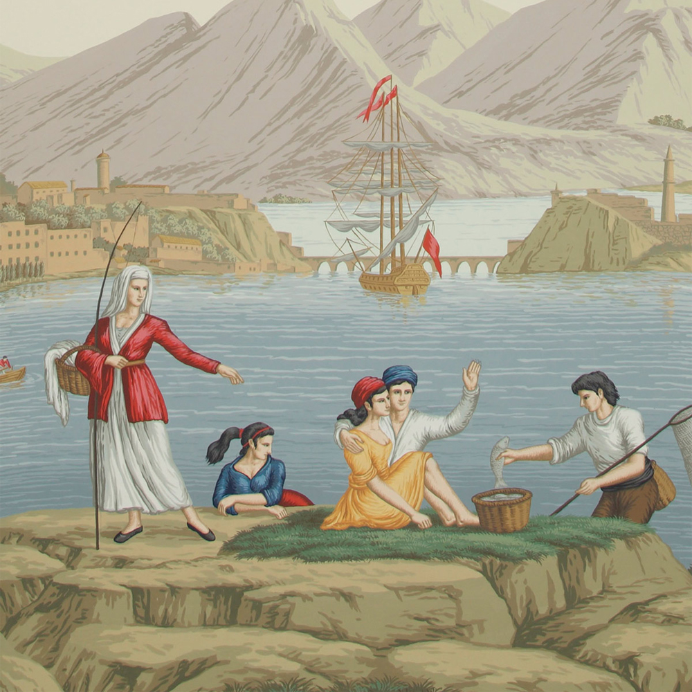 Обои ручная роспись Views of Italy Olive