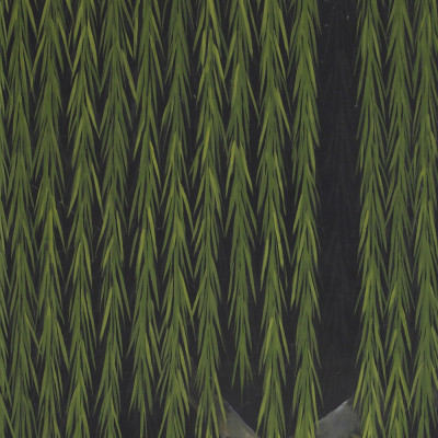 Обои ручная роспись Willow Original colourway on Edo Night painted silk