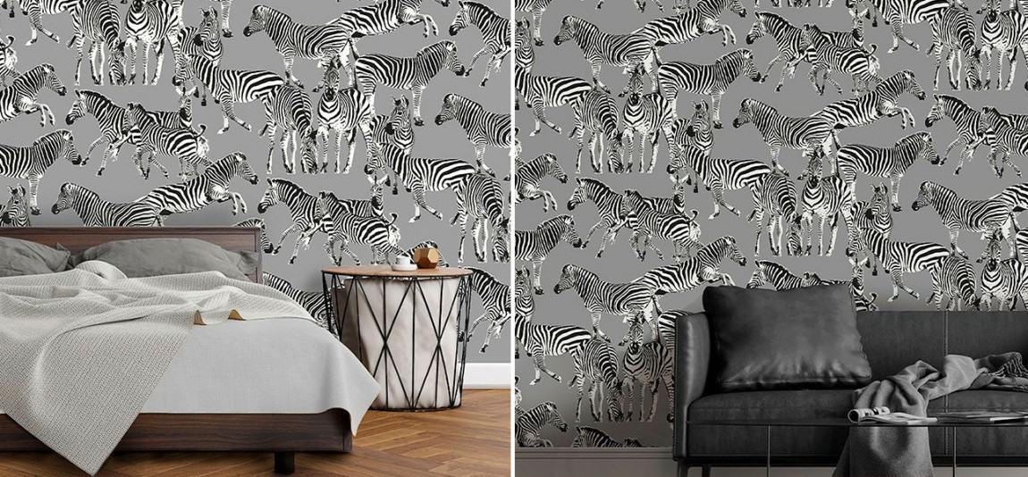 Обои ручная роспись Zebras Mid Grey