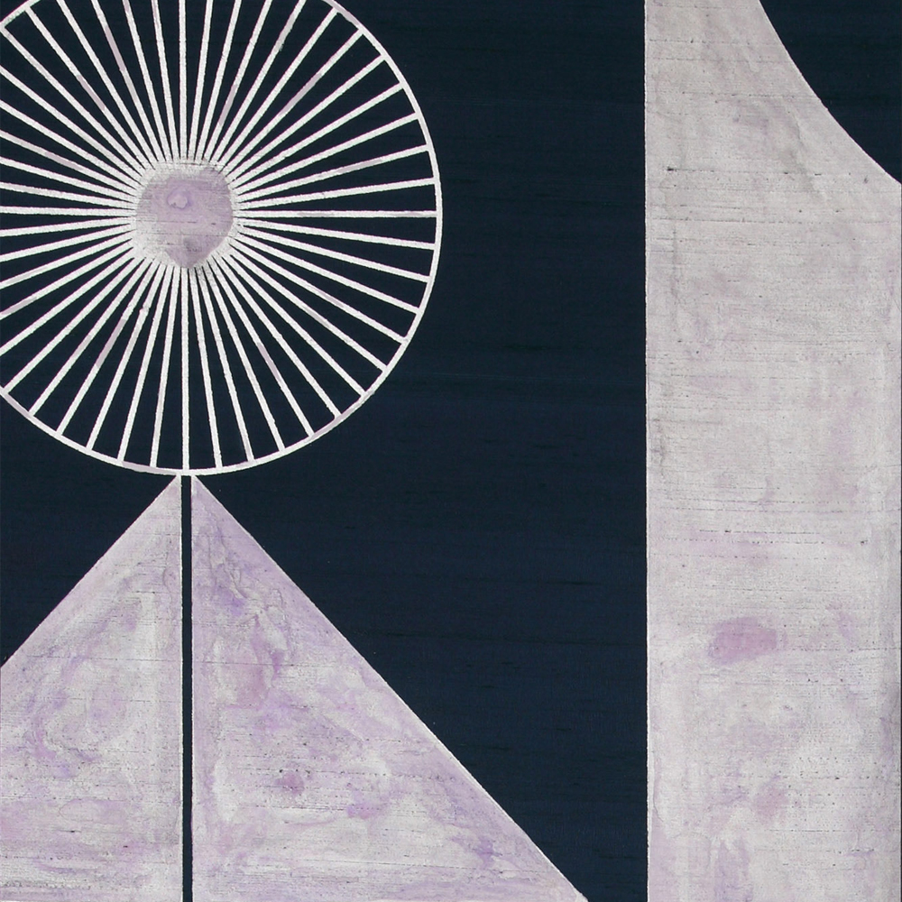 Обои ручная роспись в стиле Арт-деко Assemblage Aluminium Leaf with désargenter pearlescent antiquing