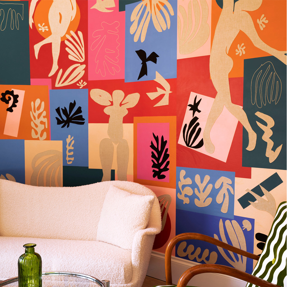 Обои ручная роспись в стиле Арт-деко Jazz Original colourway on painted silk with embroidery
