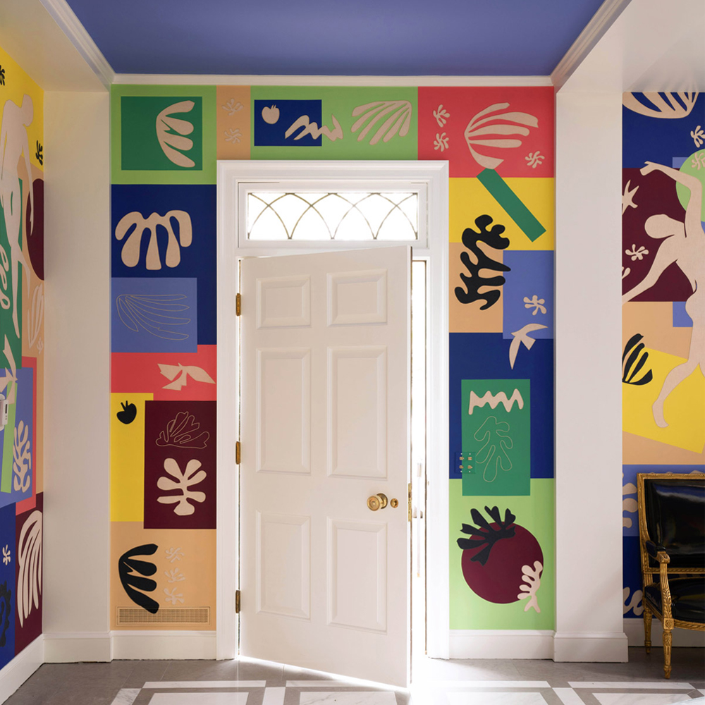 Обои ручная роспись в стиле Арт-деко Jazz Special Colourway on dyed silk with embroidery