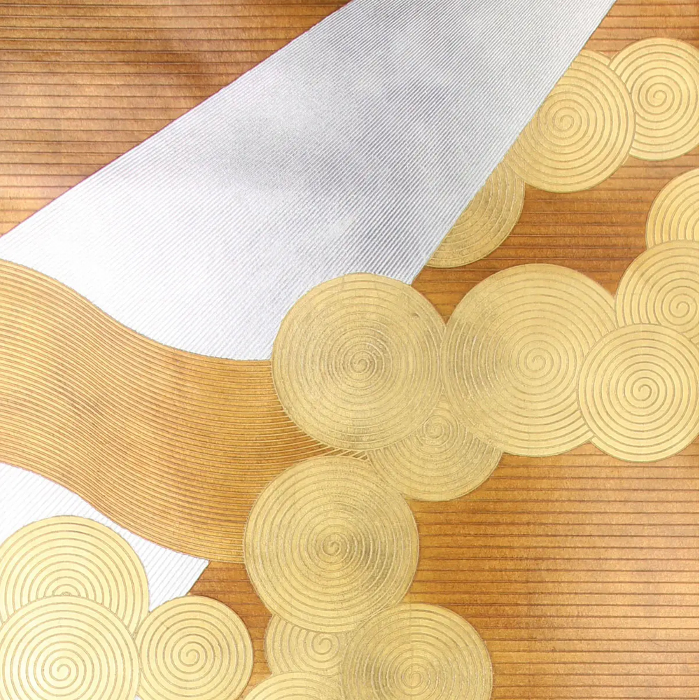 Обои ручная роспись в стиле Арт-деко Namban Colourway SC-290 on Deep Rich Gold gilded paper