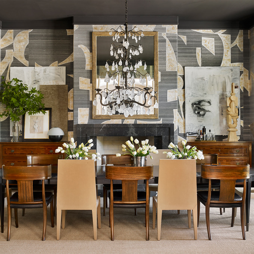 Обои ручная роспись в стиле Арт-деко Symphony Original colourway on Arkose silk dupion