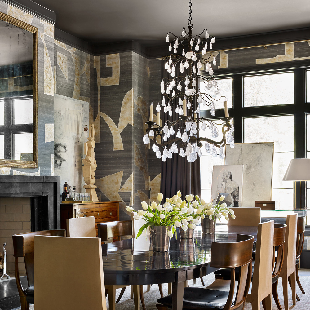 Обои ручная роспись в стиле Арт-деко Symphony Original colourway on Arkose silk dupion