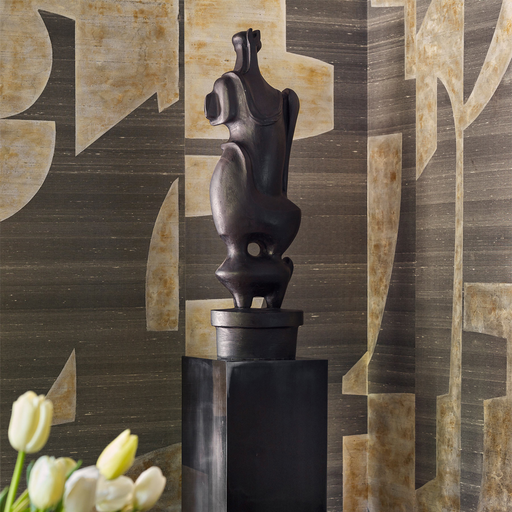 Обои ручная роспись в стиле Арт-деко Symphony Original colourway on Arkose silk dupion