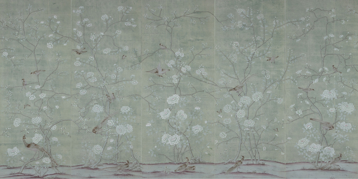 Обои ручной работы Earlham Blue Gray