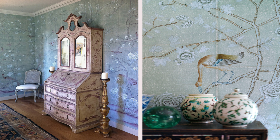 Обои ручной работы Earlham Blue Gray