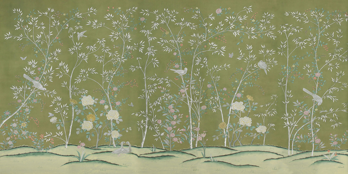 Обои шинуазри Portman Green