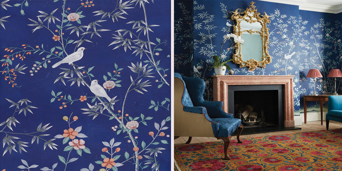 Обои шинуазри Portman Lapis Lazuli Edo