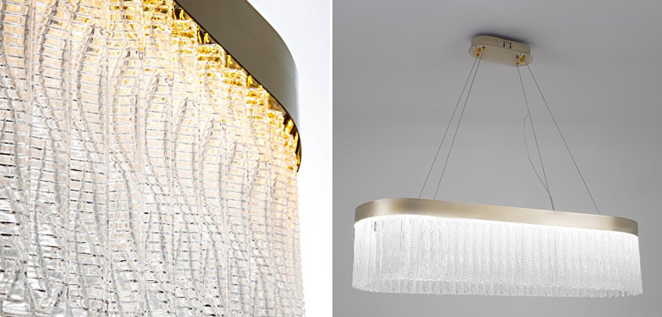 Овальная Светодиодная Люстра Harrison Brass