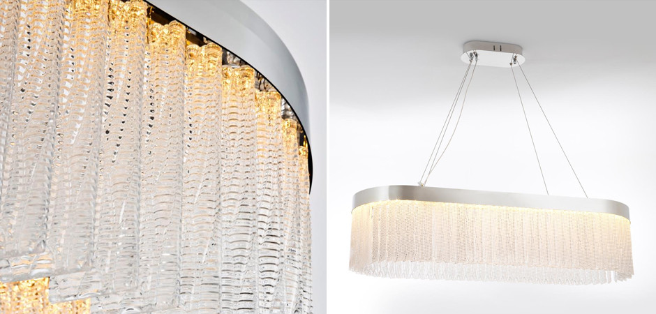 Овальная Светодиодная Люстра Harrison Chrome