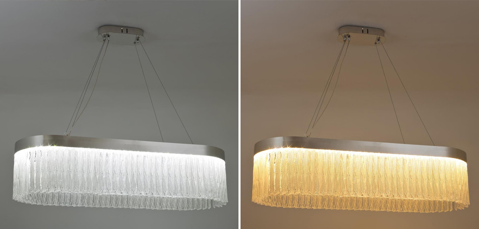 Овальная Светодиодная Люстра Harrison Chrome