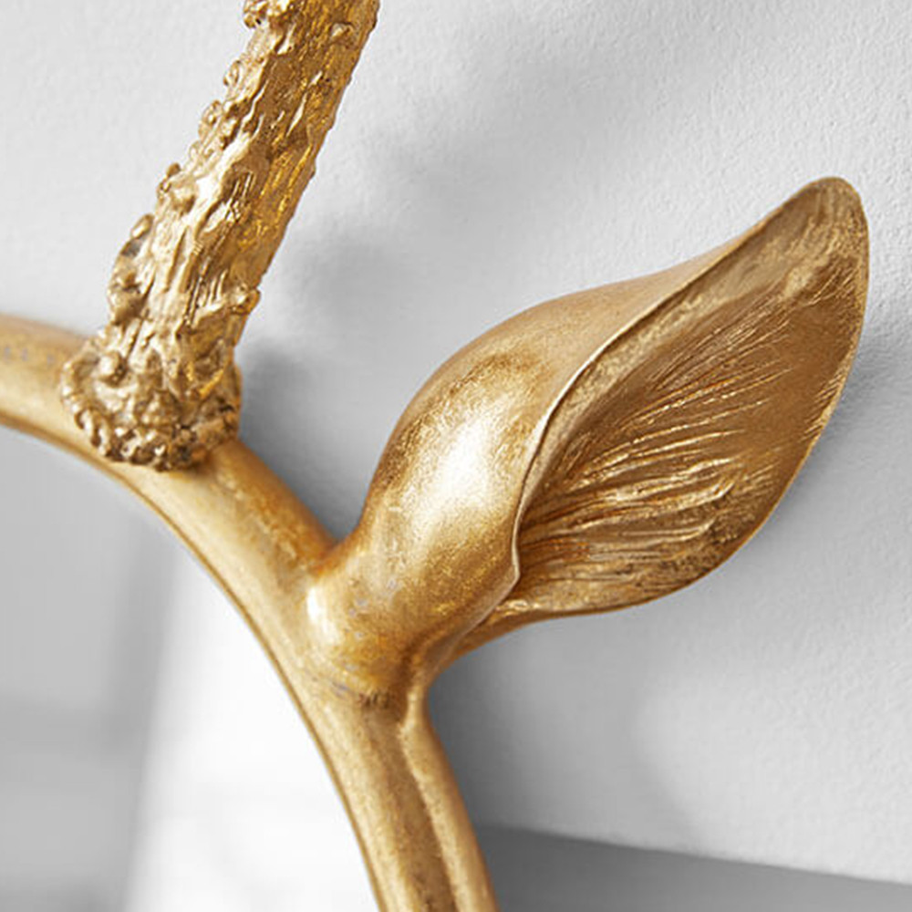 Овальное зеркало с декором оленьи рога Golden Deer Mirror