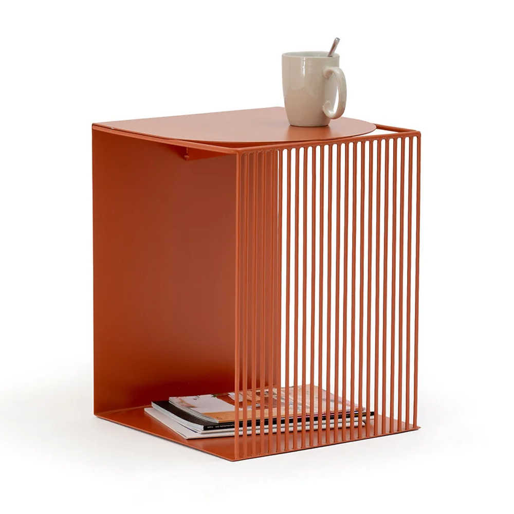 Оранжевый приставной стол из металла Lattice