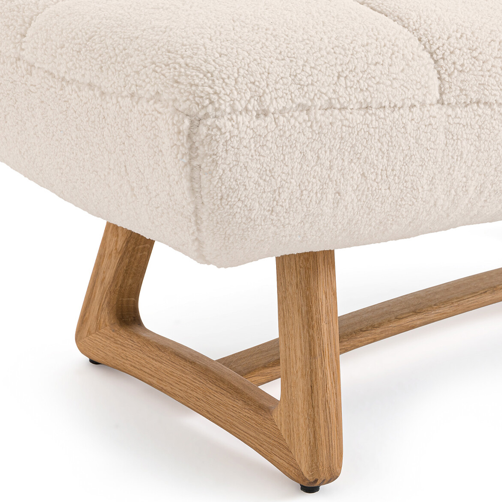 Оттоманка с обивкой букле Lino White Boucle Ottoman