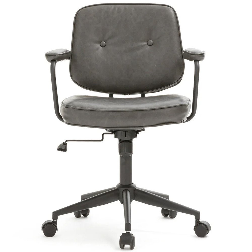 Офисное кресло в винтажном стиле на колёсах Glenn Dark Grey Chair