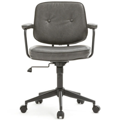 Офисное кресло в винтажном стиле на колёсах Glenn Dark Grey Chair