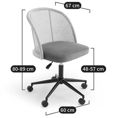 Офисное кресло из велюра и ротанга Eilwen Rattan Wicker Chair