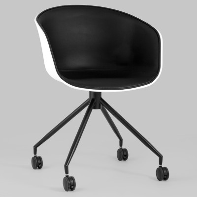 Офисное кресло из пластика с мягким сиденьем Eggshell Black