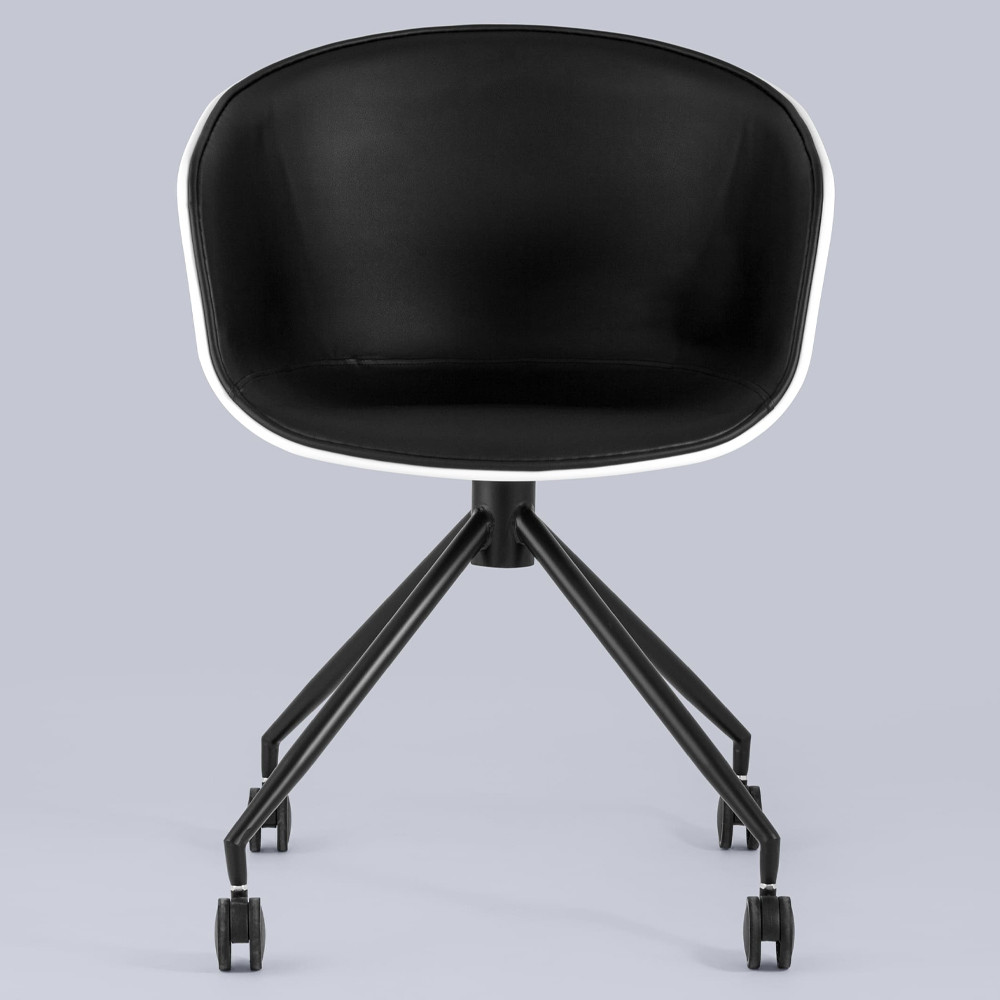 Офисное кресло из пластика с мягким сиденьем Eggshell Black