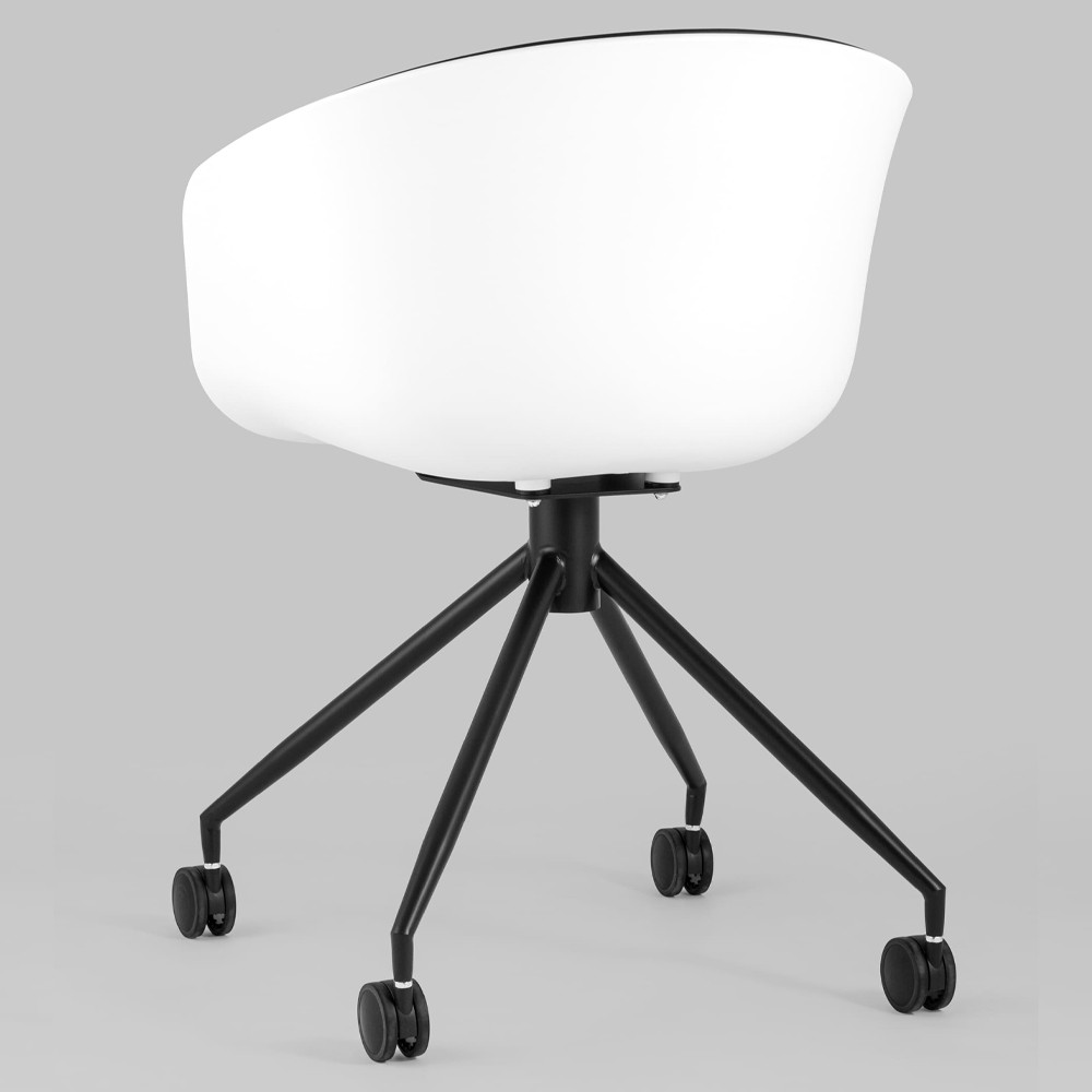 Офисное кресло из пластика с мягким сиденьем Eggshell Black