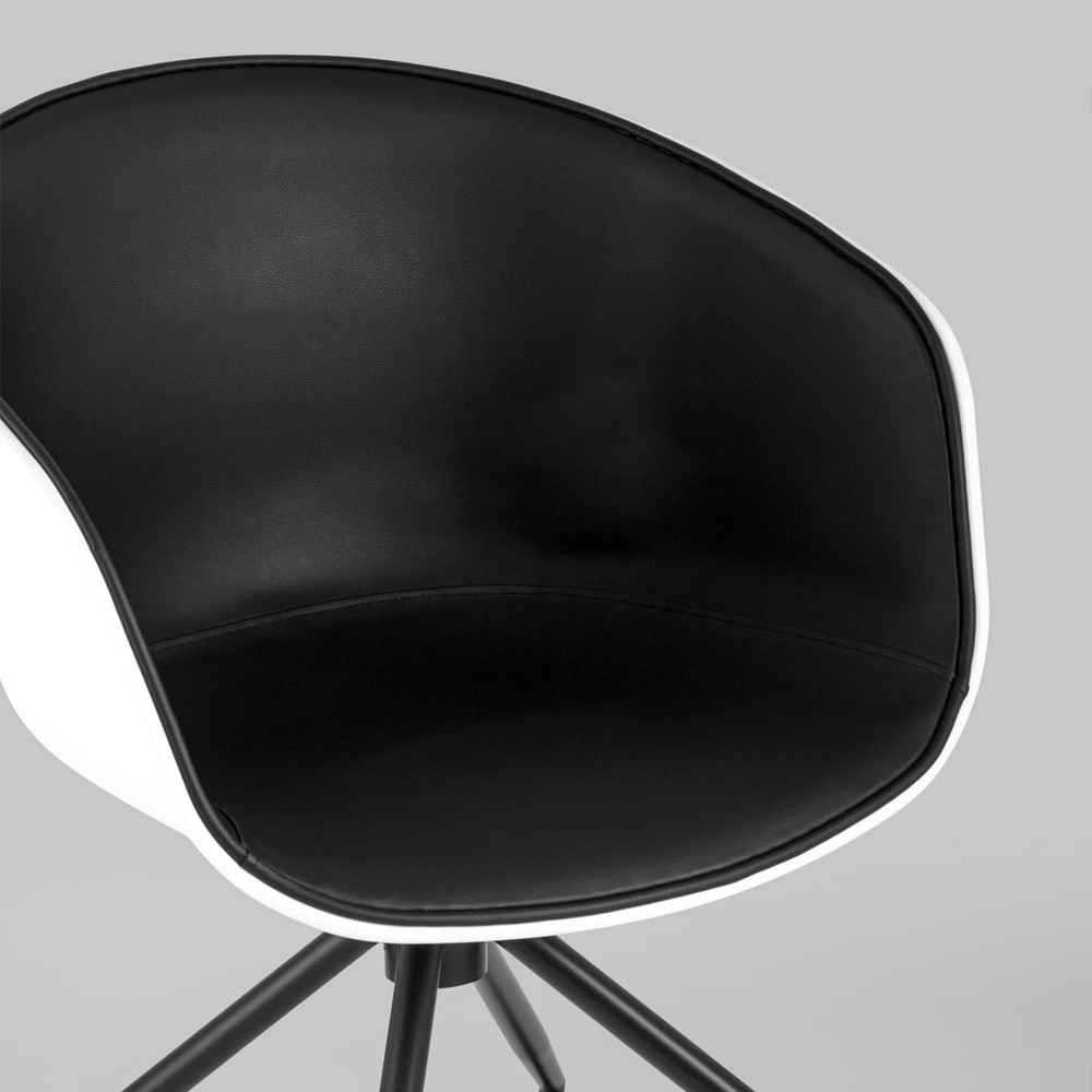 Офисное кресло из пластика с мягким сиденьем Eggshell Black